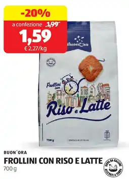 ALDI Buon'ora frollini con riso e latte offerta