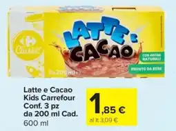 Carrefour Express Latte e Cacao Kids Carrefour offerta