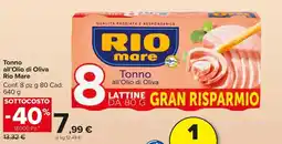 Carrefour Market Tonno all'Olio di Oliva Rio Mare offerta