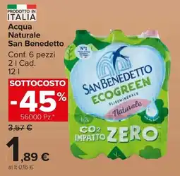 Carrefour Market Acqua Naturale San Benedetto offerta