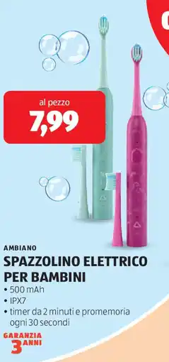 ALDI Ambiano spazzolino elettrico per bambini offerta