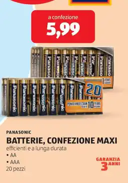 ALDI Panasonic batterie, confezione maxi offerta