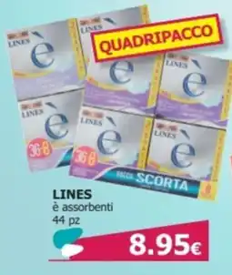 Tigotà LINES è assorbenti 44 pz offerta