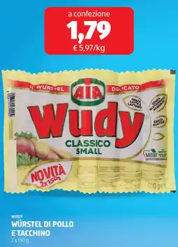 ALDI Wudy würstel di pollo e tacchino offerta