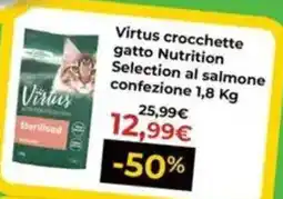Arcaplanet Virtus crocchette gatto Nutrition Selection al salmone offerta