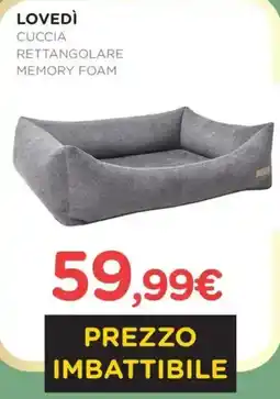 Arcaplanet Lovedì cuccia rettangolare memory foam offerta