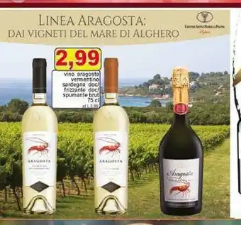 Vino aragosta vermentino sardegna doc/ frizzante doc spumante brut