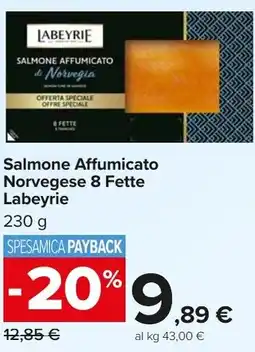 Carrefour Market Salmone Affumicato Norvegese 8 Fette Labeyrie offerta