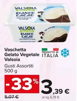 Carrefour Market Vaschetta Gelato Vegetale Valsoia offerta