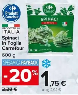 Carrefour Market Spinaci in Foglia Carrefour offerta