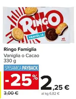 Carrefour Market Ringo Famiglia Vaniglia o Cacao offerta