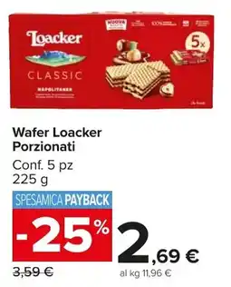 Carrefour Market Wafer Loacker Porzionati offerta