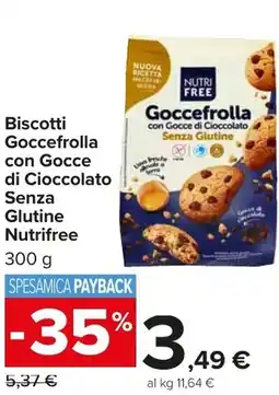 Carrefour Market Biscotti Goccefrolla con Gocce di Cioccolato Senza Glutine Nutrifree offerta