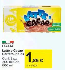 Carrefour Market Latte e Cacao Carrefour Kids offerta