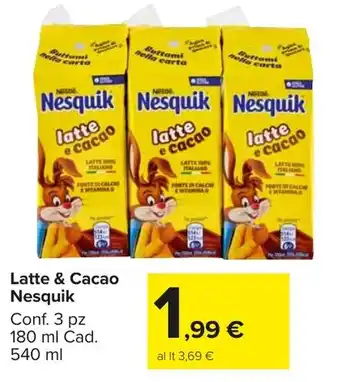Carrefour Market Latte & Cacao Nesquik offerta
