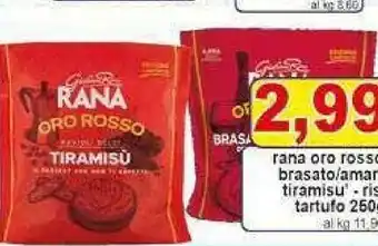 Oro rosso brasato / amar / tiramisu / ris tartufo