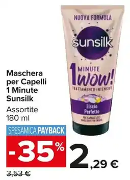 Carrefour Market Maschera per Capelli 1 Minute Sunsilk offerta
