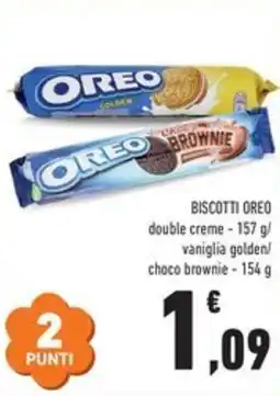 Conad BISCOTTI OREO double creme vaniglia golden choco brownie offerta