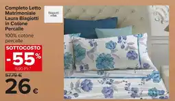 Carrefour Market Completo Letto Matrimoniale Laura Biagiotti in Cotone Percalle offerta