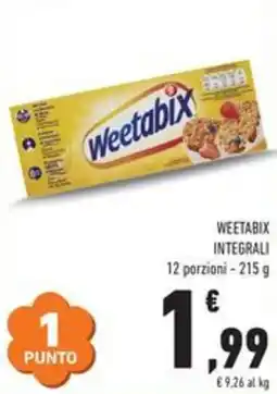 Conad WEETABIX INTEGRALI 12 porzioni offerta