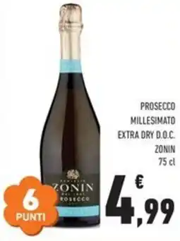 Conad Prosecco millesimato extra dry d.o.c. ZONIN offerta