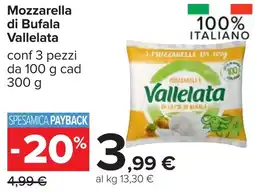 Carrefour Mozzarella di Bufala Vallelata offerta