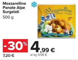 Carrefour Mozzarelline Panate Alpe Surgelati offerta
