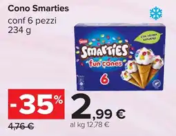 Carrefour Cono Smarties conf 6 pezzi offerta