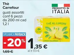 Carrefour Thè Carrefour gusti assortiti offerta