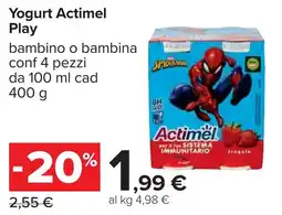 Carrefour Yogurt Actimel Play offerta