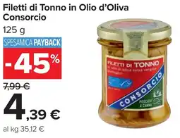 Carrefour Filetti di Tonno in Olio d'Oliva Consorcio offerta