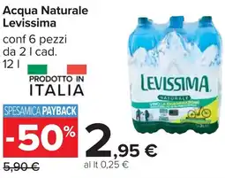 Carrefour Acqua Naturale Levissima offerta