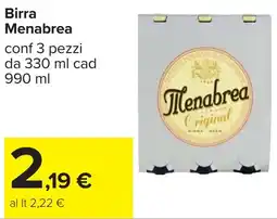 Carrefour Birra Menabrea offerta