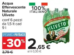Carrefour Acqua Effervescente Naturale Uliveto offerta
