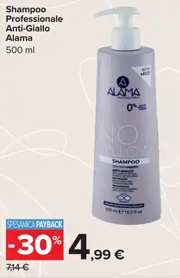 Carrefour Shampoo Professionale Anti-Giallo Alama offerta