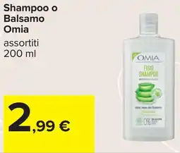 Carrefour Shampoo o Balsamo Omia offerta