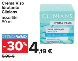 Carrefour Crema Viso Idratante Clinians offerta