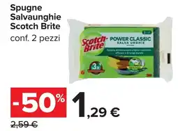 Carrefour Spugne Salvaunghie Scotch Brite offerta
