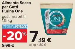 Carrefour Alimento Secco per Gatti Purina One gusti assortiti offerta