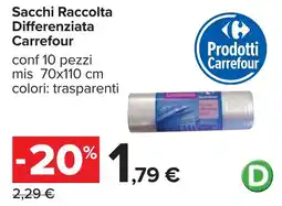 Carrefour Sacchi Raccolta Differenziata Carrefour offerta