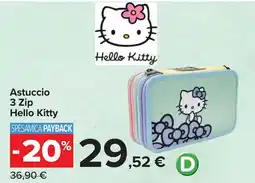 Carrefour Astuccio 3 Zip Hello Kitty offerta