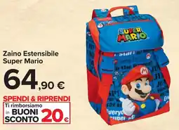 Carrefour Zaino Estensibile Super Mario offerta