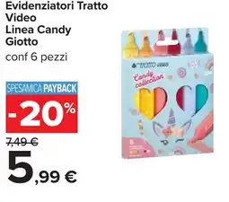 Carrefour Evidenziatori Tratto Video Linea Candy Giotto offerta