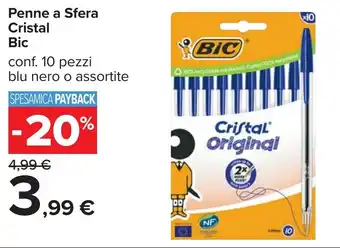 Carrefour Penne a Sfera Cristal Bic offerta