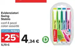 Carrefour Evidenziatori Swing Stabilo offerta