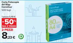 Carrefour Carta Fotocopie A4 80gr Carrefour offerta