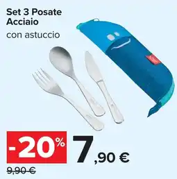 Carrefour Set 3 Posate Acciaio offerta