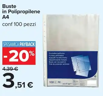 Carrefour Buste in Polipropilene A4 offerta