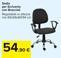 Carrefour Sedia per Scrivania con Braccioli offerta