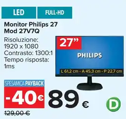 Carrefour Monitor Philips 27 Mod 27V7Q offerta
